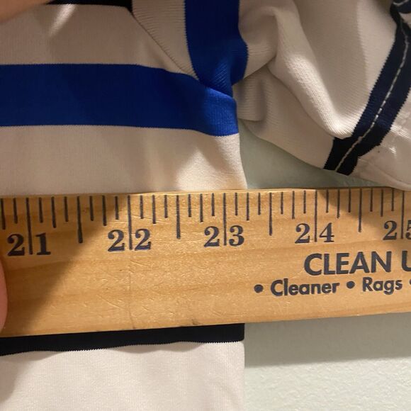 CHAPS Polo Mens Large White Striped Shirt Performance Golf Classic Preppy - Picture 8 of 11